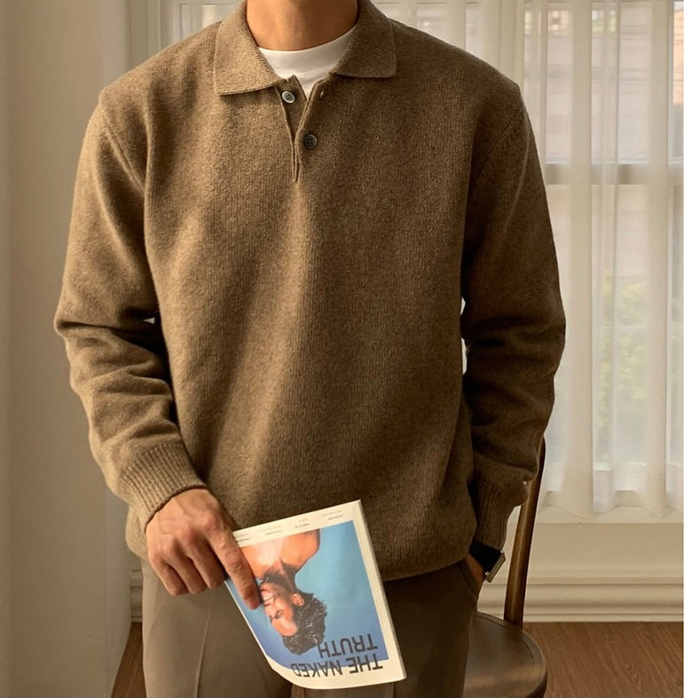 PUSAN Knitted Wool Polo