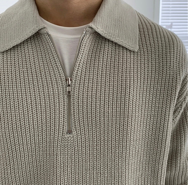 RASON Zipped Polo Sweater