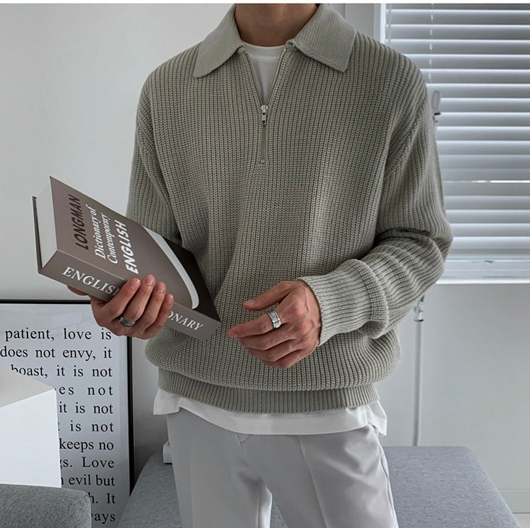 RASON Zipped Polo Sweater