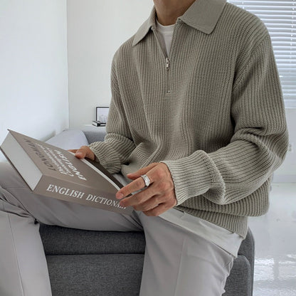 RASON Zipped Polo Sweater