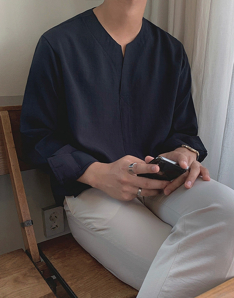 CHUNGJU Korean Collar Shirt